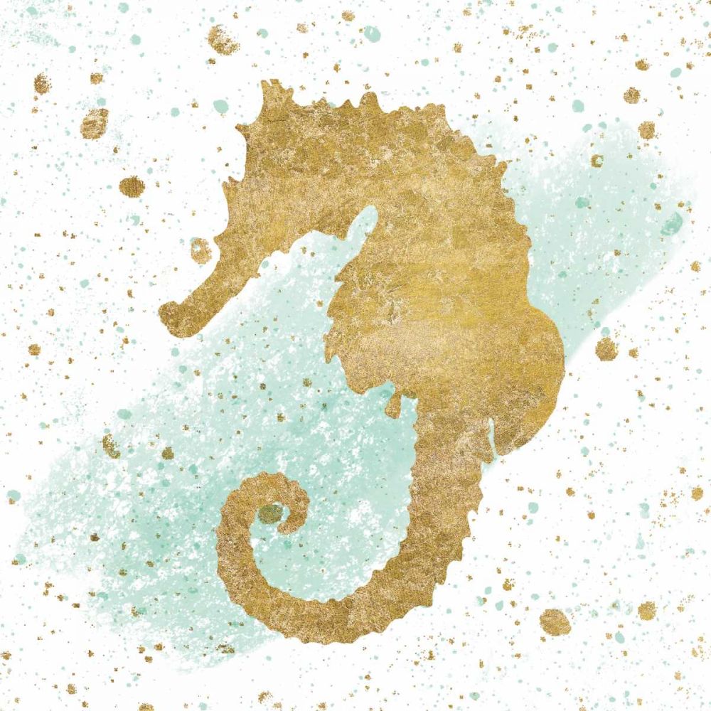Silver Sea Life Aqua Seahorse art print by Wild Apple Portfolio for $57.95 CAD