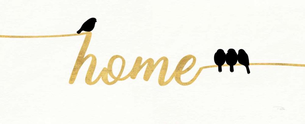 Birds on Words II Gold art print by Pela for $57.95 CAD