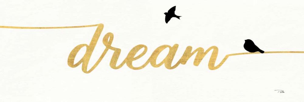 Birds on Words III Gold art print by Pela for $57.95 CAD