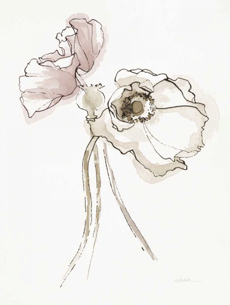 Three Somniferums Poppies Neutral II art print by Shirley Novak for $57.95 CAD