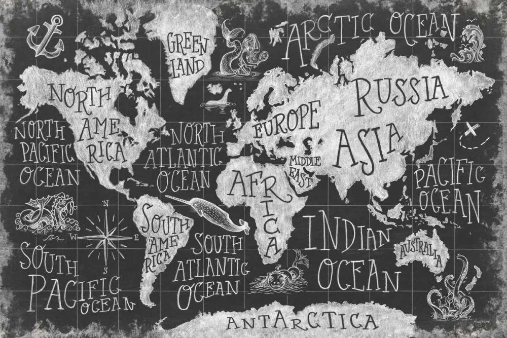 Mythical Map I art print by Mary Urban for $57.95 CAD