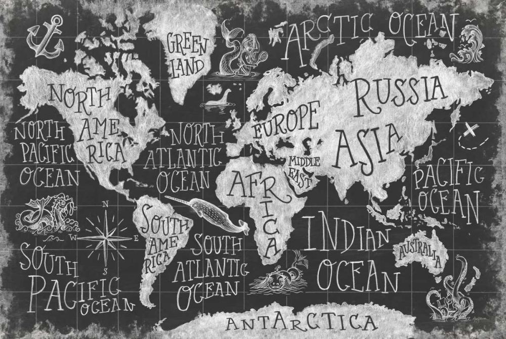 Mythical Map I art print by Mary Urban for $57.95 CAD