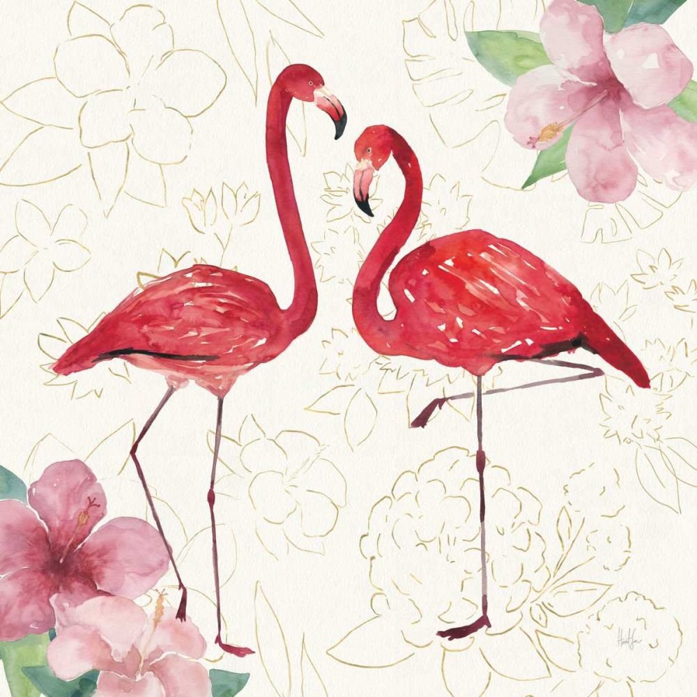 Tropical Fun Bird IV with Gold art print by Harriet Sussman for $57.95 CAD
