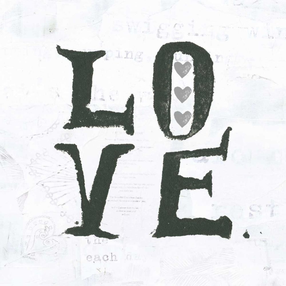 Love Gray Hearts art print by Kellie Day for $57.95 CAD