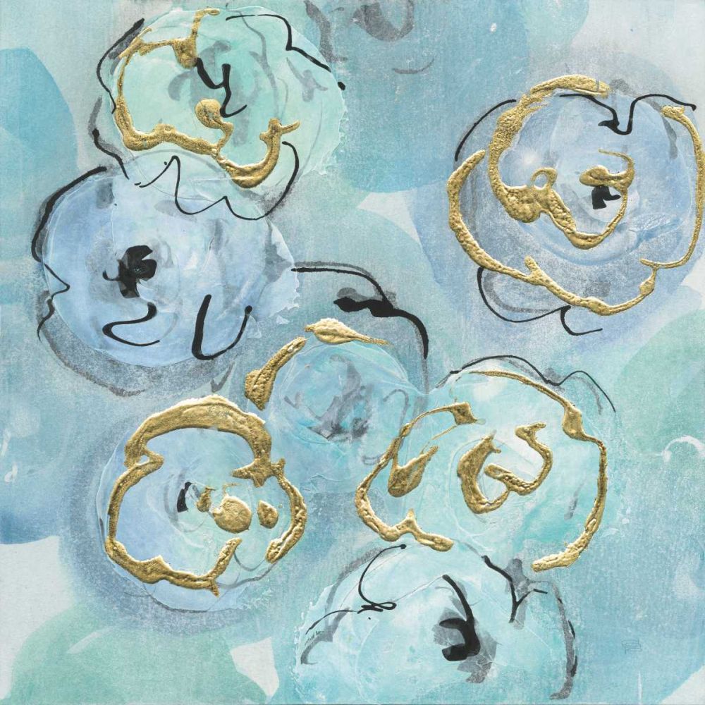 Gold Edged Teal I art print by Chris Paschke for $57.95 CAD