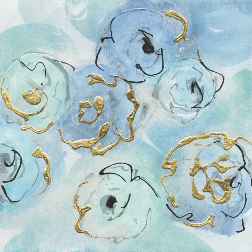 Gold Edged Teal II art print by Chris Paschke for $57.95 CAD