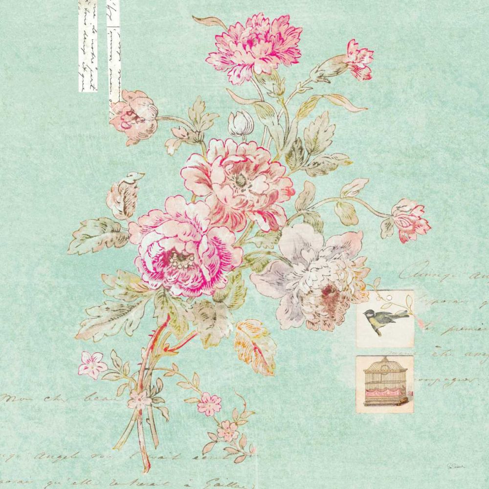 Cottage Roses II Blue art print by Sue Schlabach for $57.95 CAD