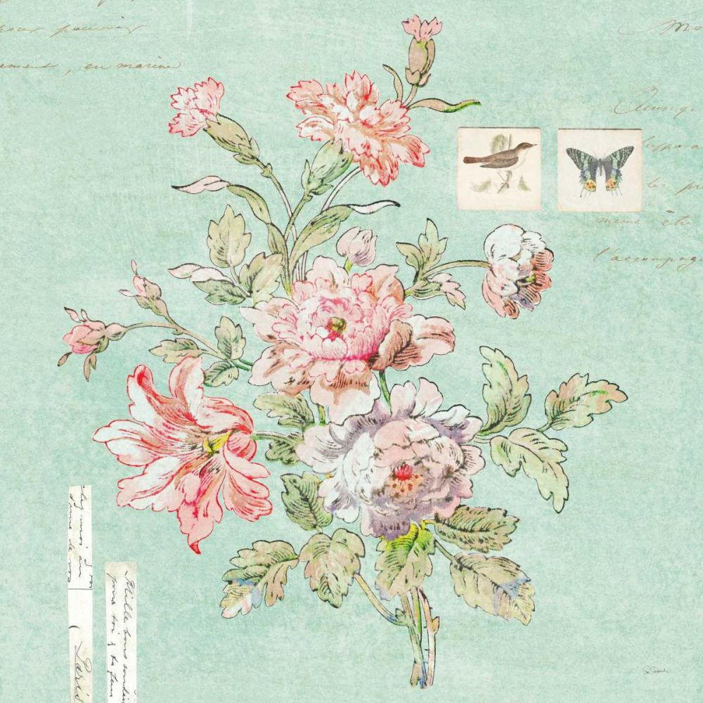 Cottage Roses III Blue art print by Sue Schlabach for $57.95 CAD