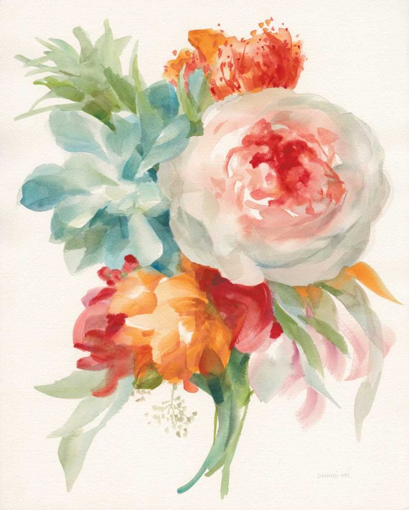 Garden Bouquet I Orange Red art print by Danhui Nai for $57.95 CAD