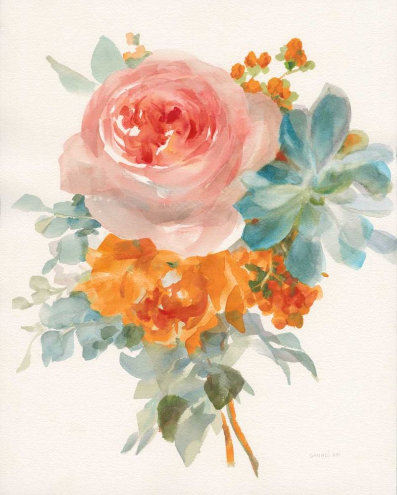 Garden Bouquet II Orange Red art print by Danhui Nai for $57.95 CAD