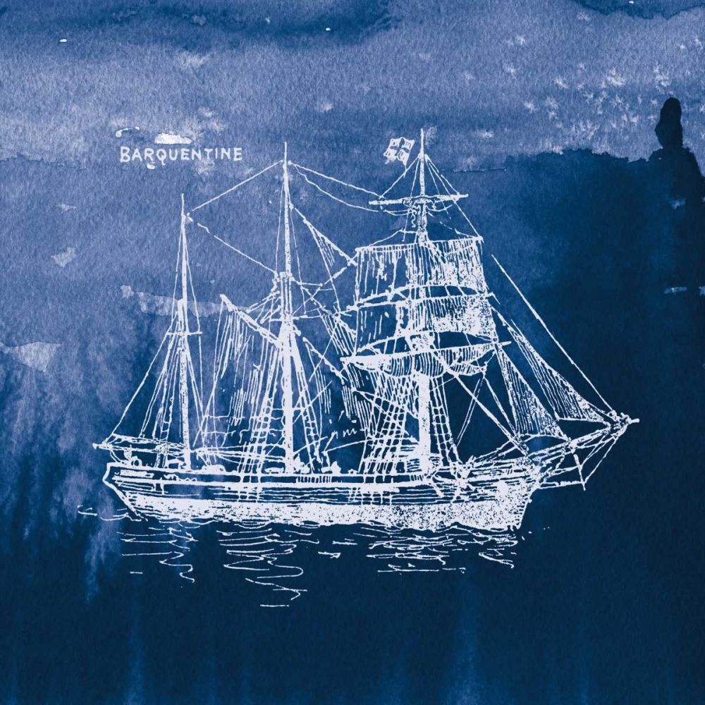 Sailing Ships III Indigo art print by Wild Apple Portfolio for $57.95 CAD
