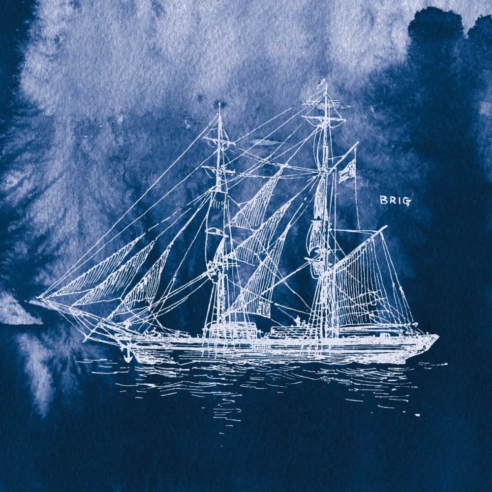 Sailing Ships IV Indigo art print by Wild Apple Portfolio for $57.95 CAD