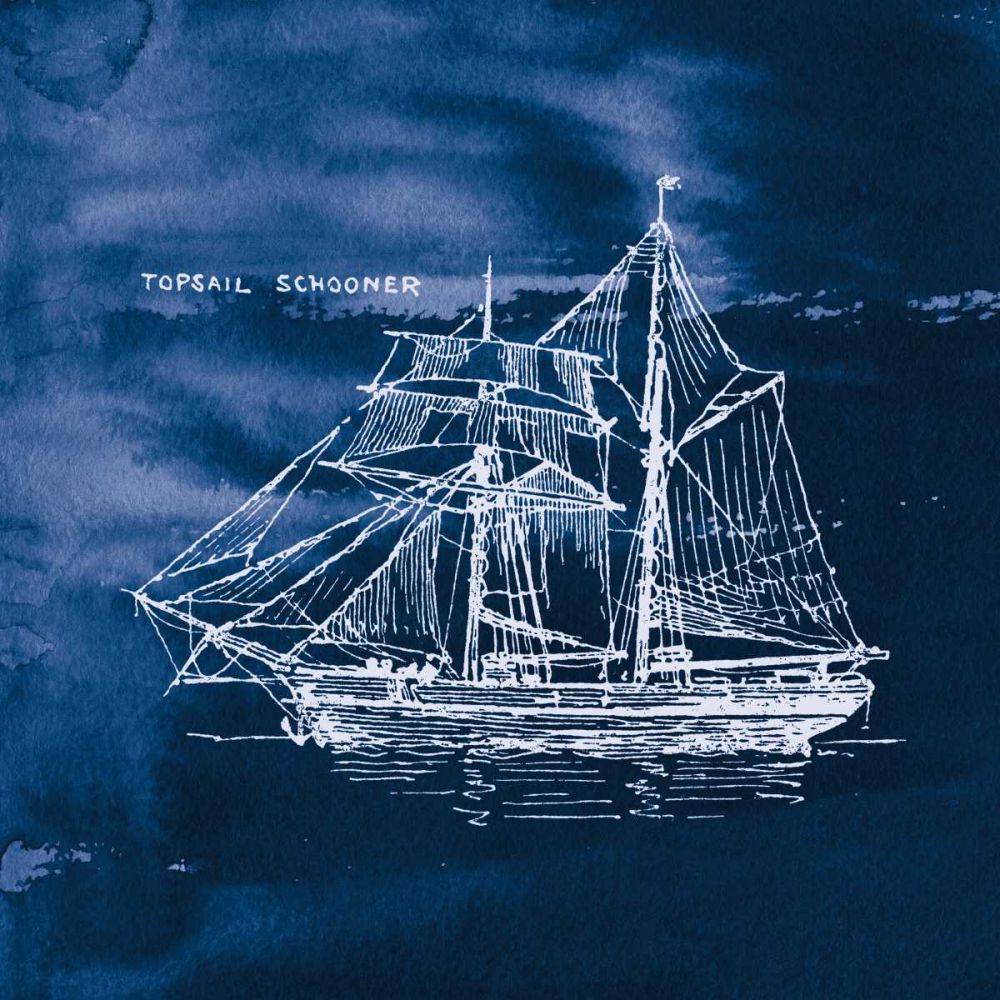 Sailing Ships V Indigo art print by Wild Apple Portfolio for $57.95 CAD