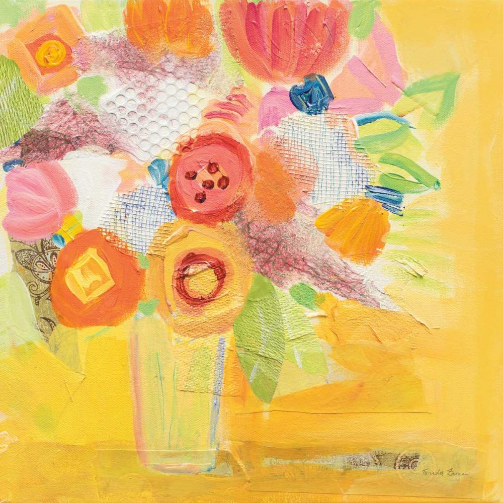 Misty Yellow Floral art print by Farida Zaman for $57.95 CAD