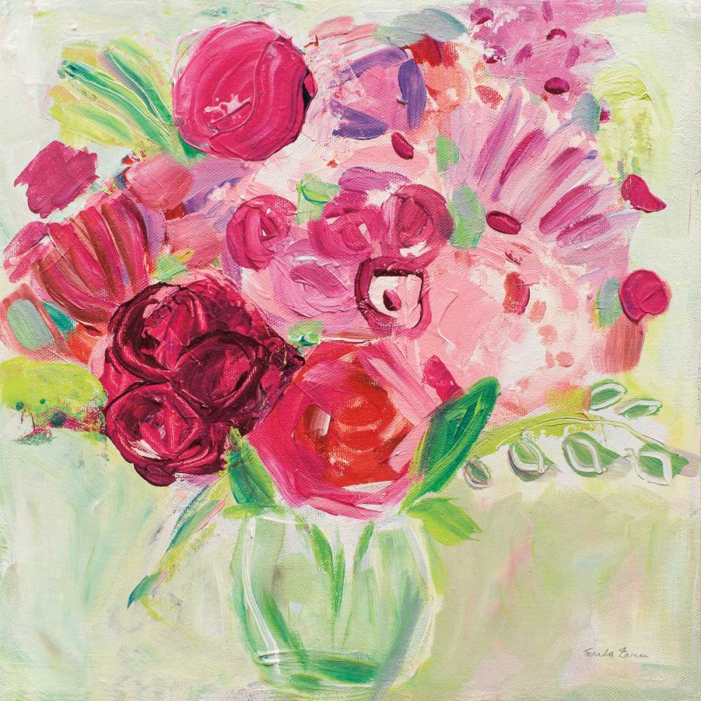 Pink and Red Florals art print by Farida Zaman for $57.95 CAD