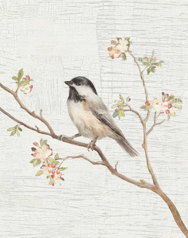 Black Capped Chickadee Vintage v2 art print by Danhui Nai for $57.95 CAD