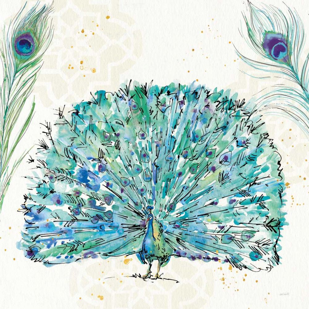 Peacock Garden IX Purple Square no Words art print by Anne Tavoletti for $57.95 CAD