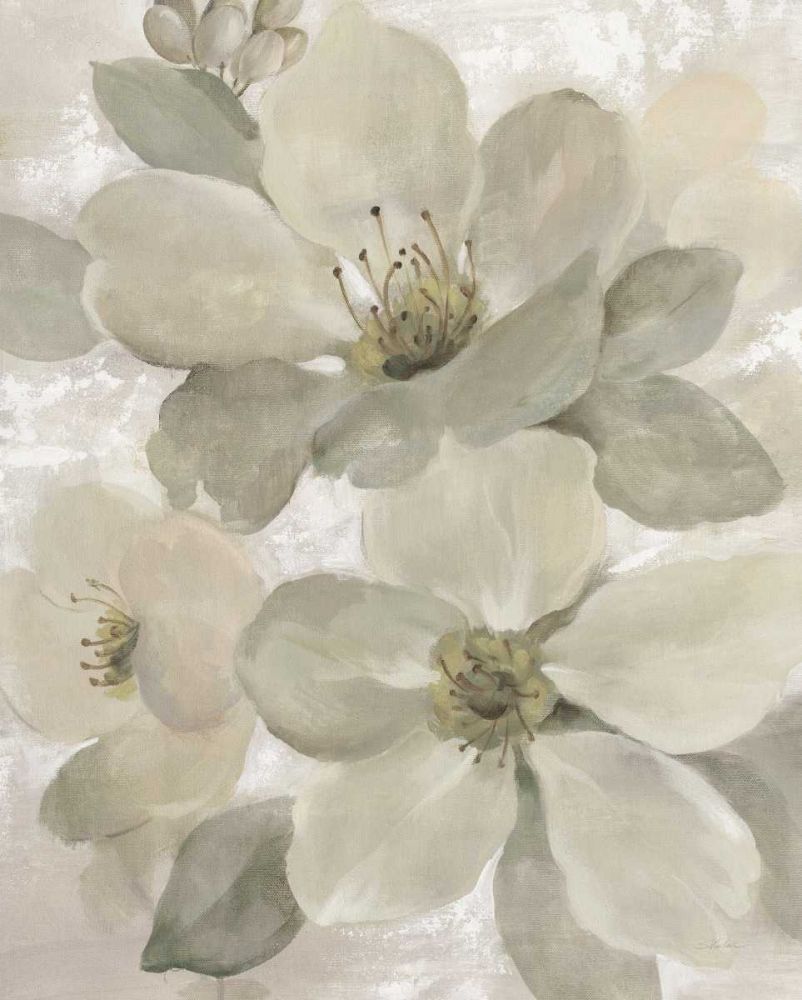 White on White Floral I Crop Neutral art print by Silvia Vassileva for $57.95 CAD