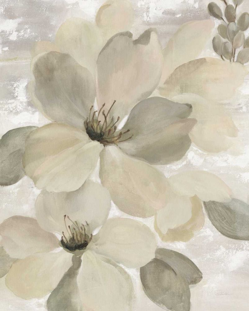 White on White Floral II Crop Neutral art print by Silvia Vassileva for $57.95 CAD