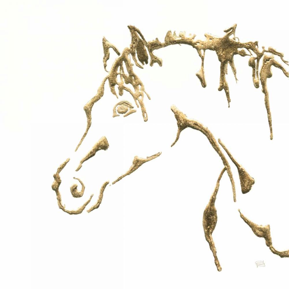 Gilded Cowpony on White art print by Chris Paschke for $57.95 CAD