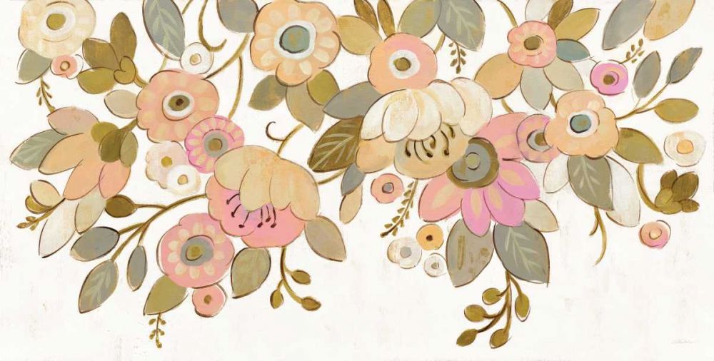Decorative Pastel Flowers on White art print by Silvia Vassileva for $57.95 CAD