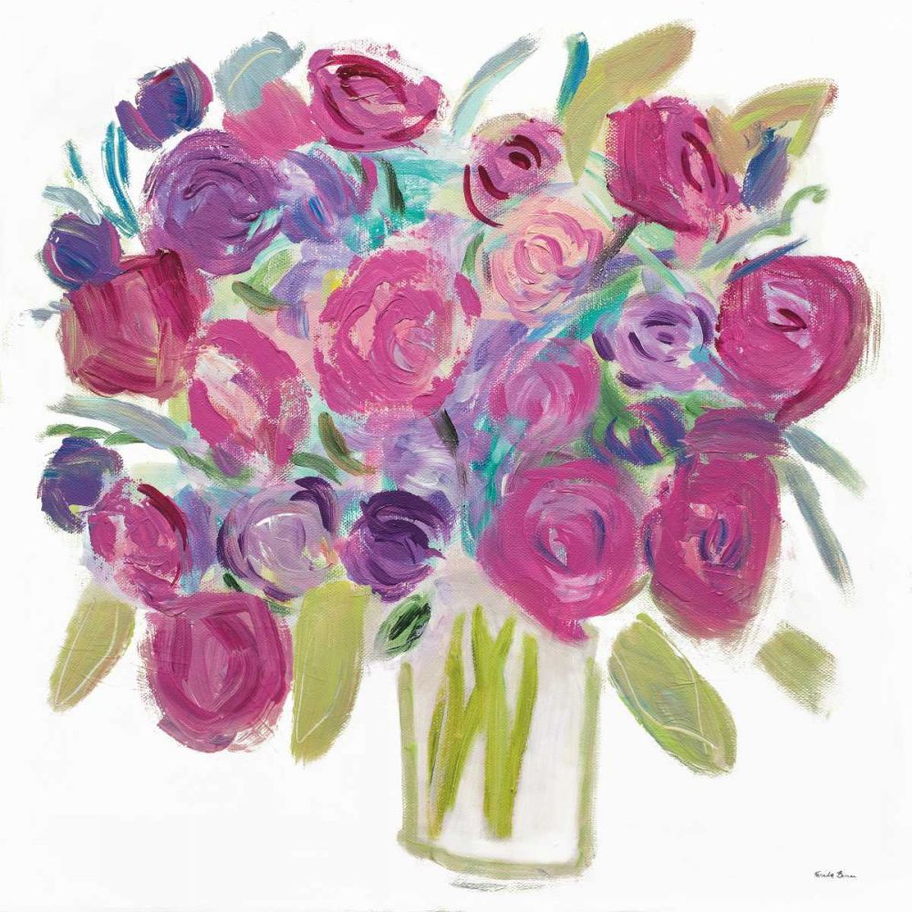 Pink Roses on White art print by Farida Zaman for $57.95 CAD