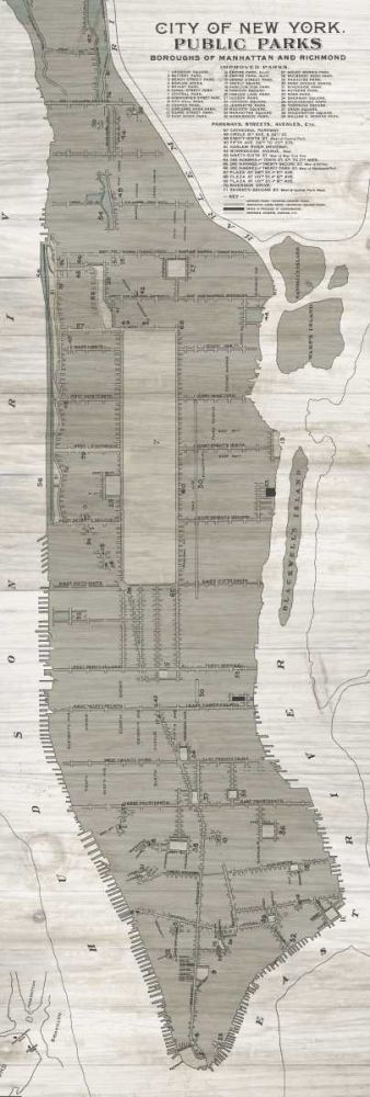 New York Parks Map Vertical art print by Wild Apple Portfolio for $57.95 CAD