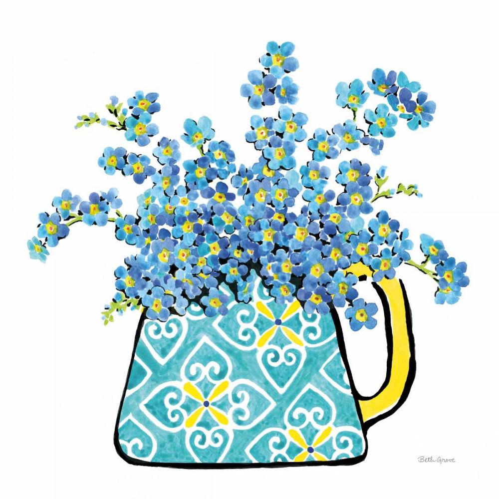 Floral Teacups IV art print by Beth Grove for $57.95 CAD