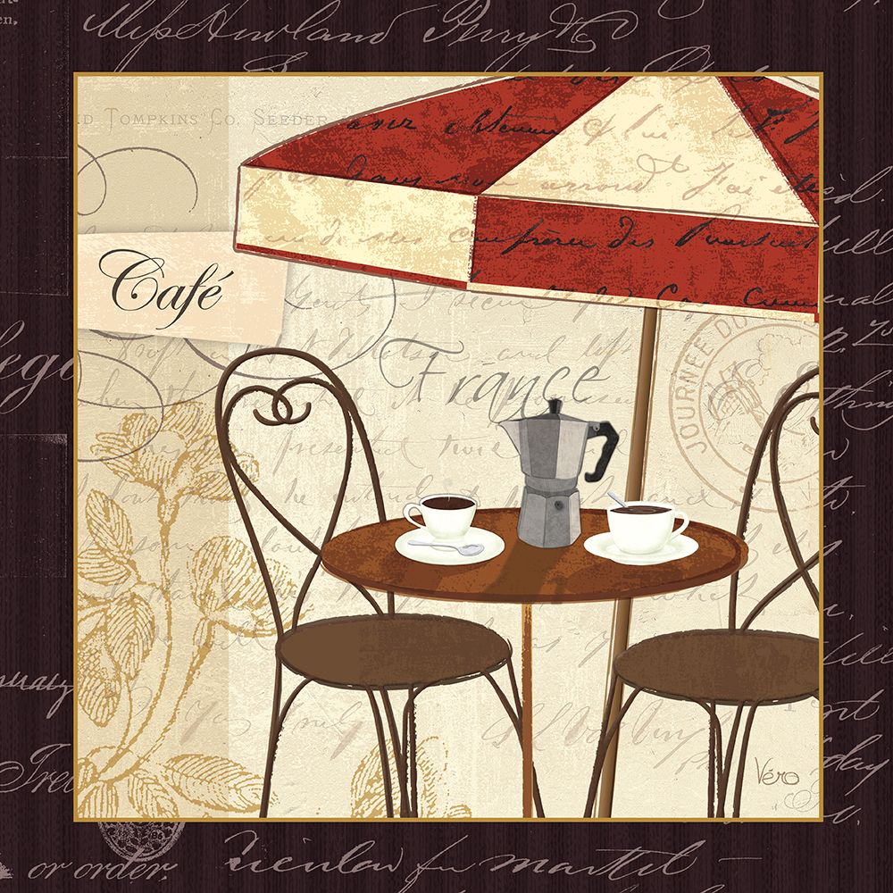 Petit Cafe I with Border art print by Veronique Charron for $57.95 CAD