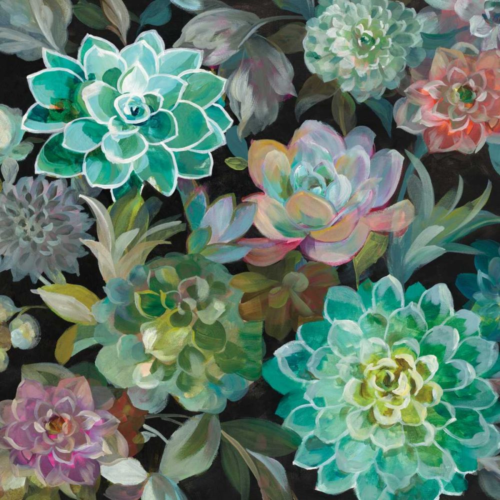 Floral Succulents v2 Crop art print by Danhui Nai for $57.95 CAD