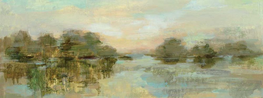 Dreamy Lake Green Crop art print by Silvia Vassileva for $57.95 CAD