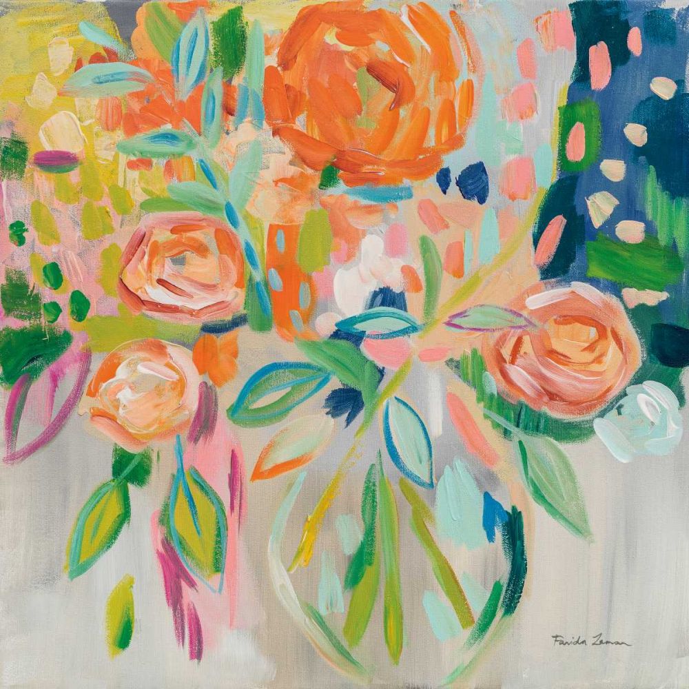 Summer Orange Floral art print by Farida Zaman for $57.95 CAD