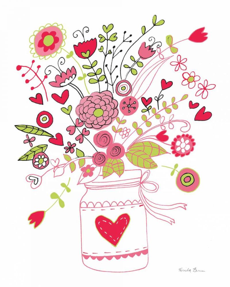 Valentines Flowers I art print by Farida Zaman for $57.95 CAD