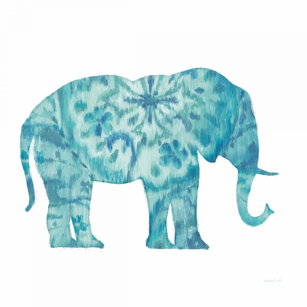 Boho Teal Elephant I art print by Danhui Nai for $57.95 CAD