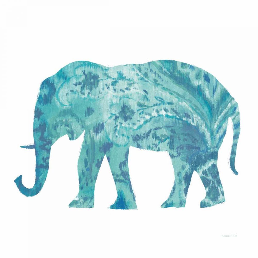 Boho Teal Elephant II art print by Danhui Nai for $57.95 CAD