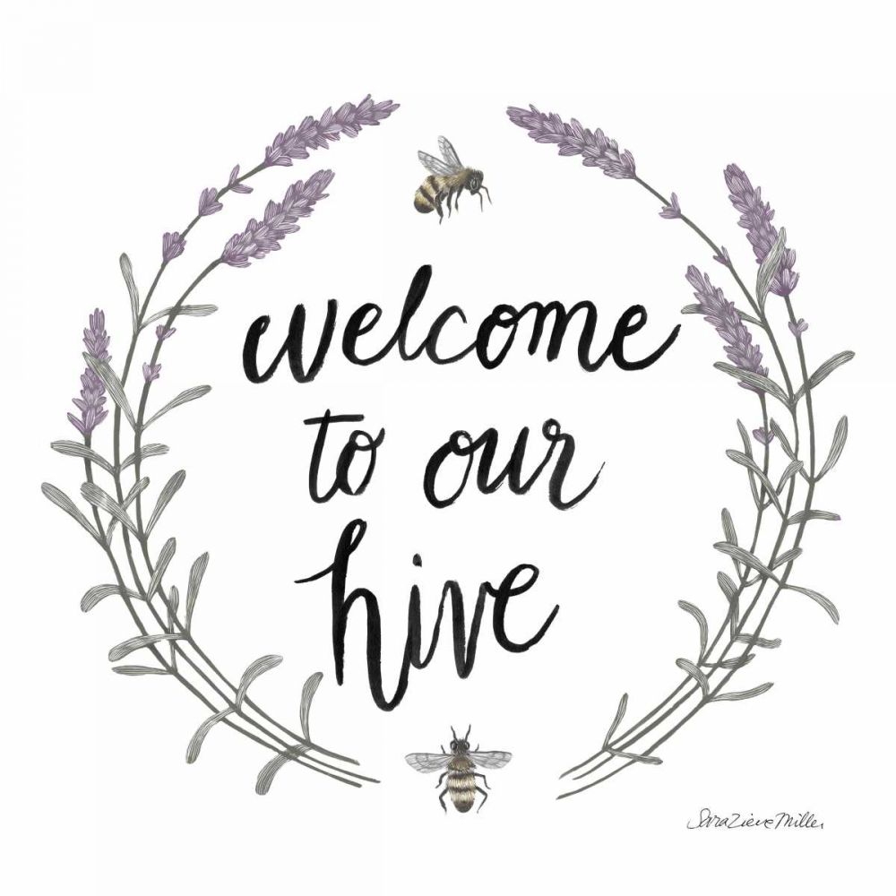 Happy to Bee Home Words II art print by Sara Zieve Miller for $57.95 CAD