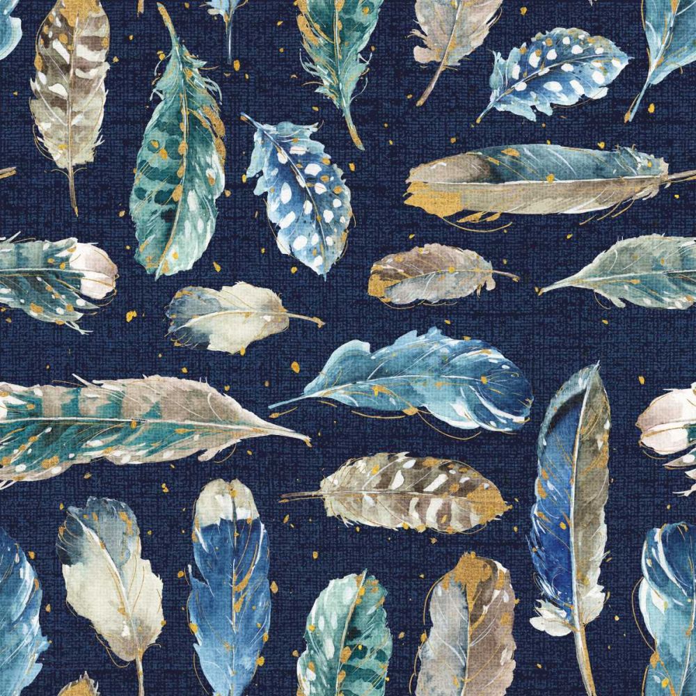 Indigold Feathers Indigo art print by Lisa Audit for $57.95 CAD