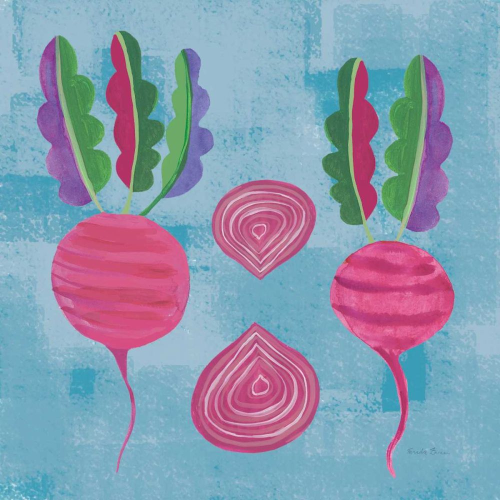 Veggie Time IV Blue art print by Farida Zaman for $57.95 CAD