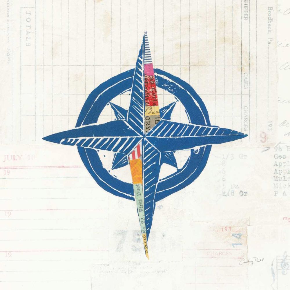 Nautical Collage I on Newsprint art print by Courtney Prahl for $57.95 CAD