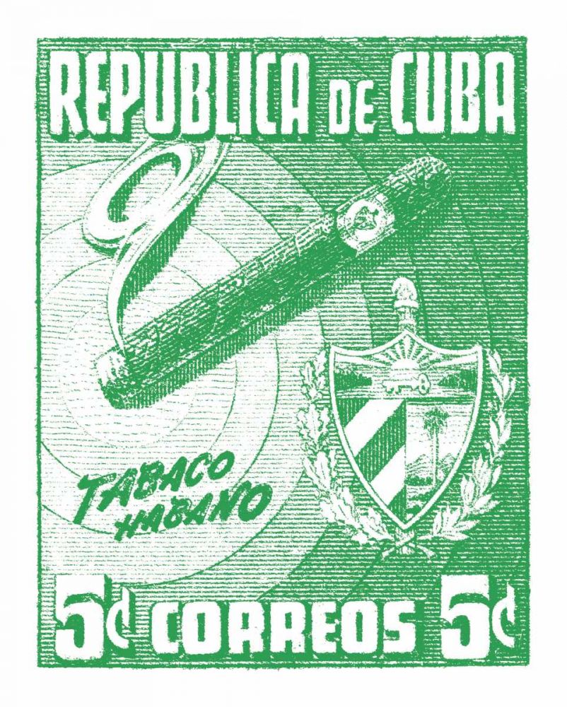 Cuba Stamp XI Bright art print by Wild Apple Portfolio for $57.95 CAD