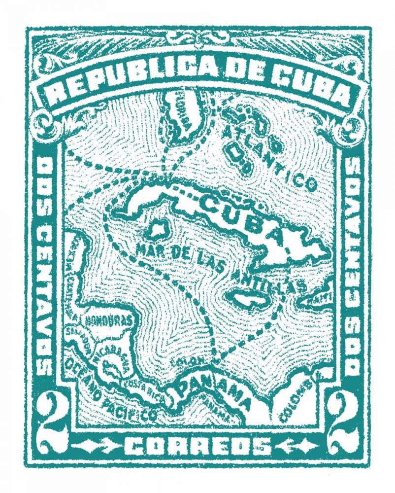 Cuba Stamp XIII Bright art print by Wild Apple Portfolio for $57.95 CAD