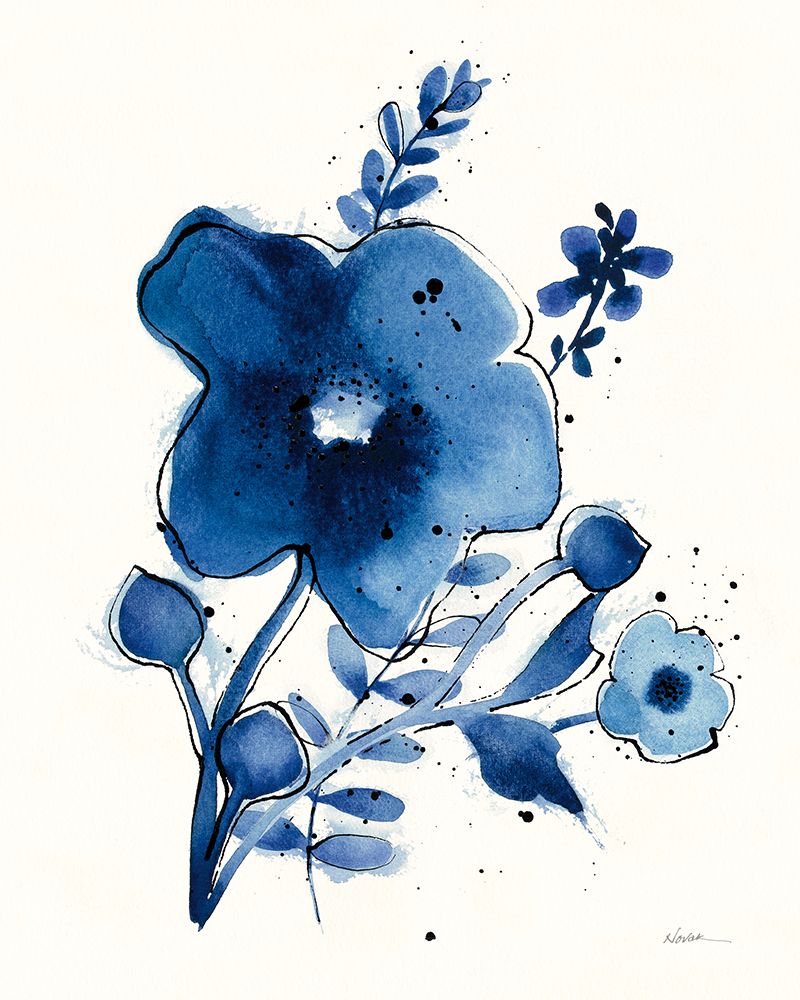 Independent Blooms Blue I art print by Shirley Novak for $57.95 CAD