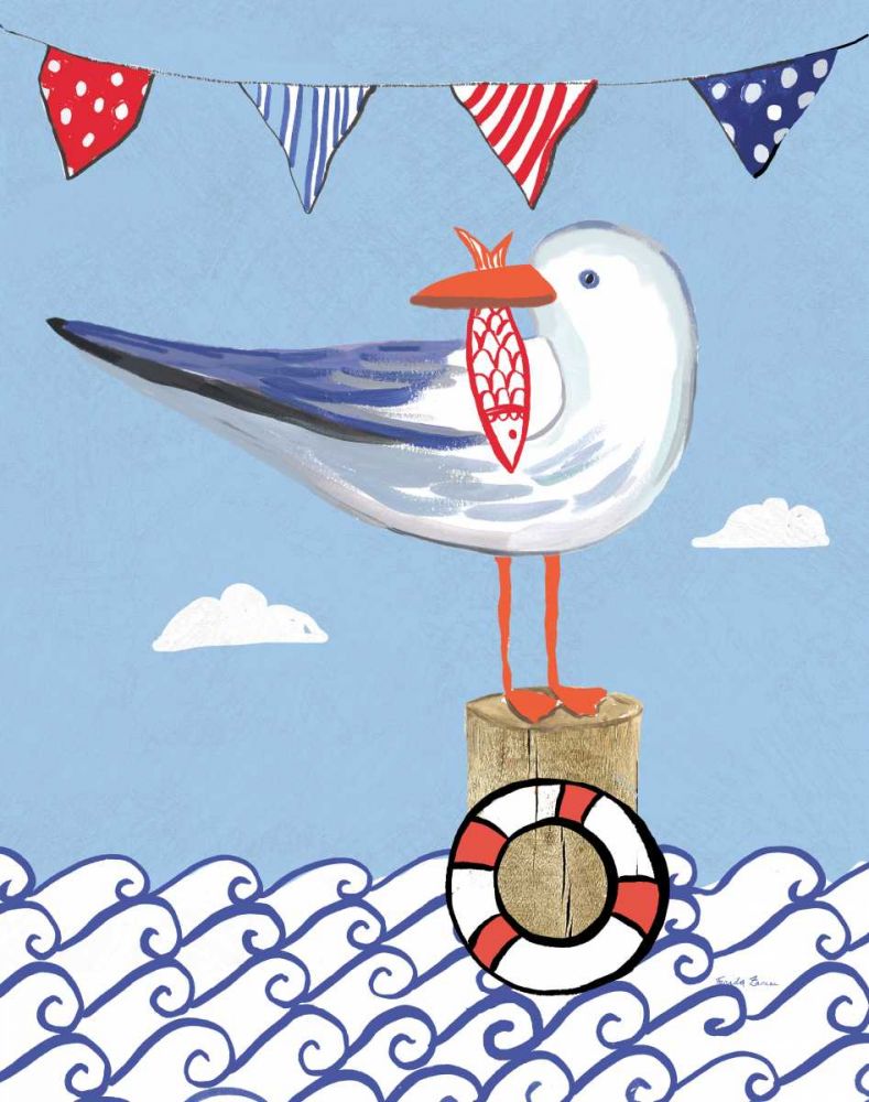 Coastal Bird II on Blue art print by Farida Zaman for $57.95 CAD