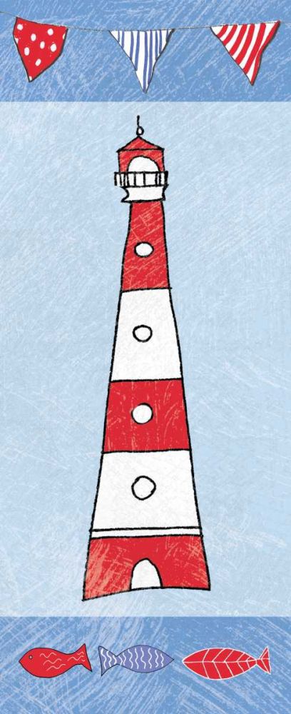 Coastal Lighthouse I on Blue art print by Farida Zaman for $57.95 CAD