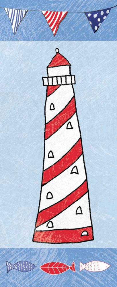 Coastal Lighthouse II on Blue art print by Farida Zaman for $57.95 CAD