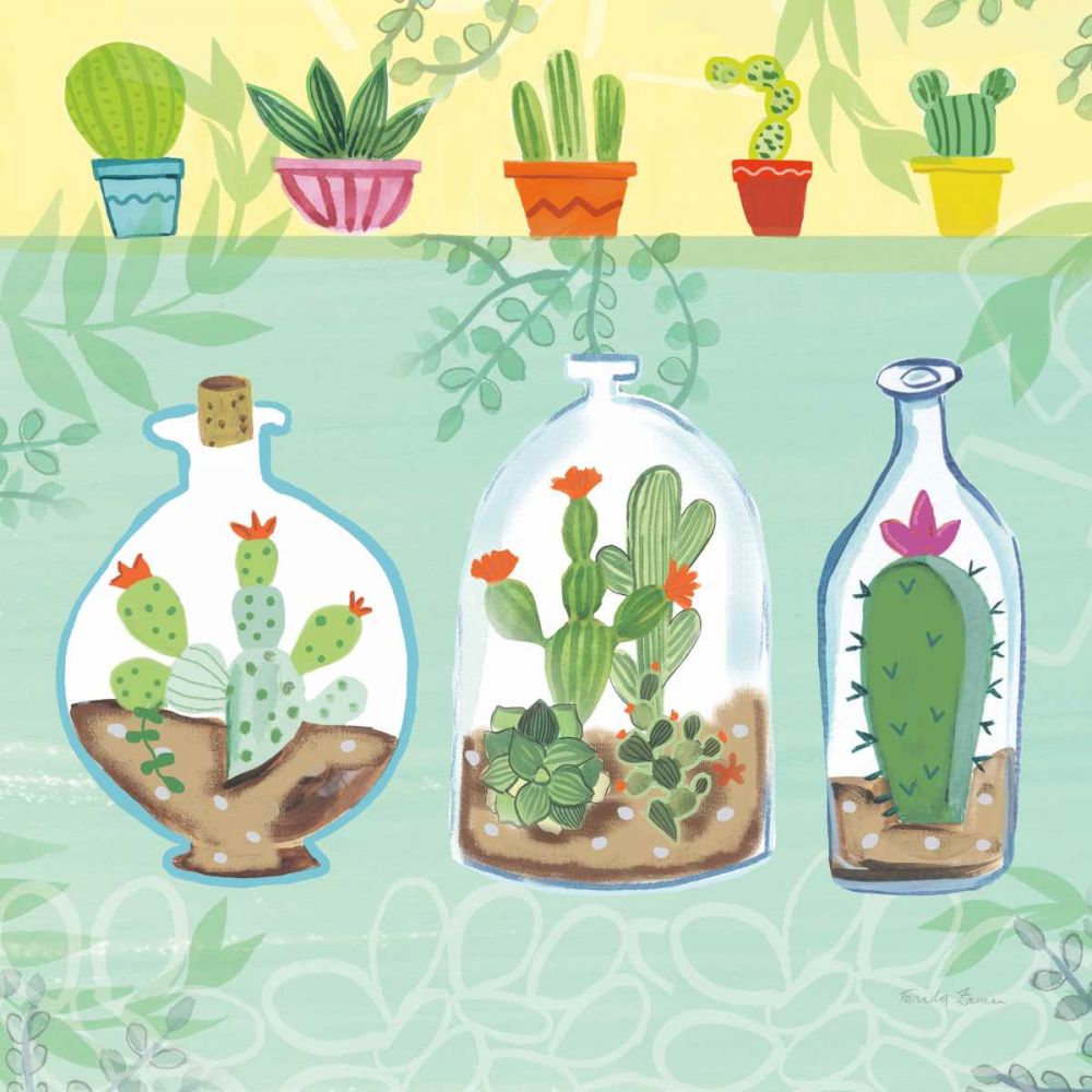 Cacti Garden I no Birds and Butterflies art print by Farida Zaman for $57.95 CAD