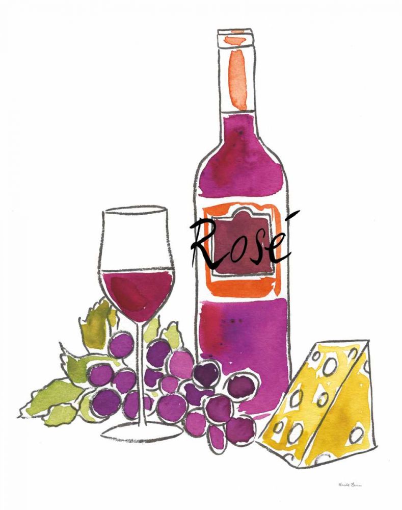 Wine Time III Rose art print by Farida Zaman for $57.95 CAD