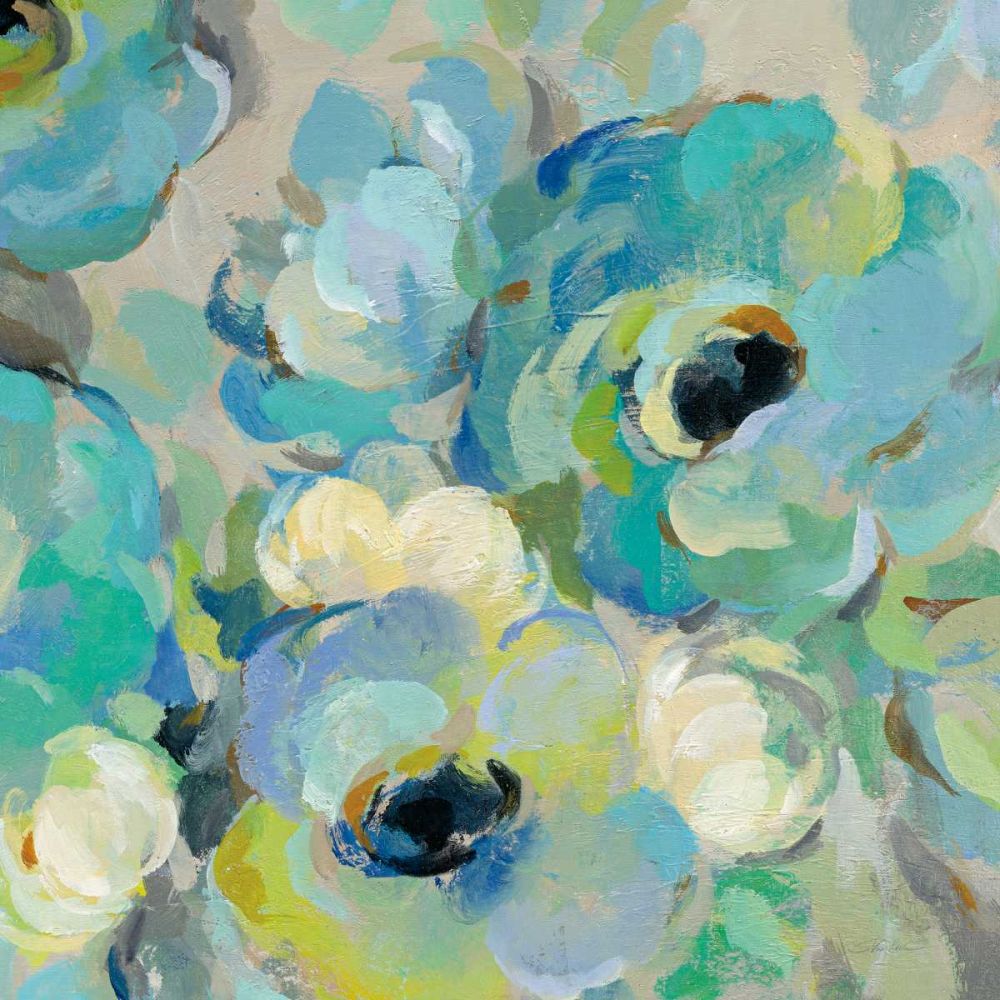 Fresh Teal Flowers III art print by Silvia Vassileva for $57.95 CAD