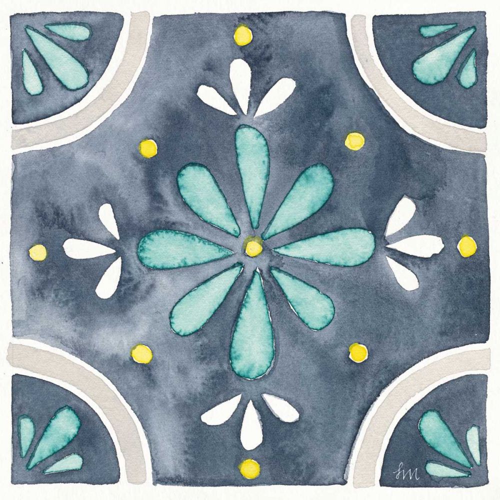 Garden Getaway Tile I Blue art print by Laura Marshall for $57.95 CAD