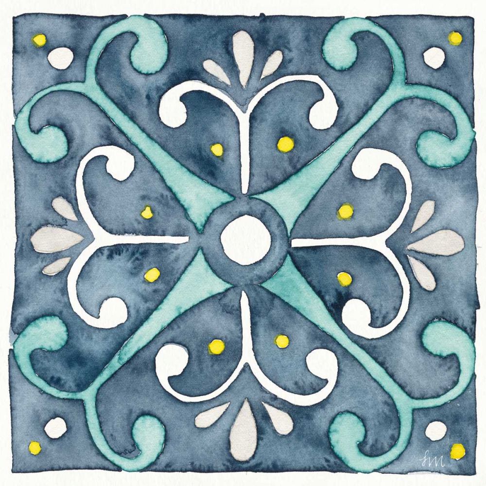 Garden Getaway Tile III Blue art print by Laura Marshall for $57.95 CAD
